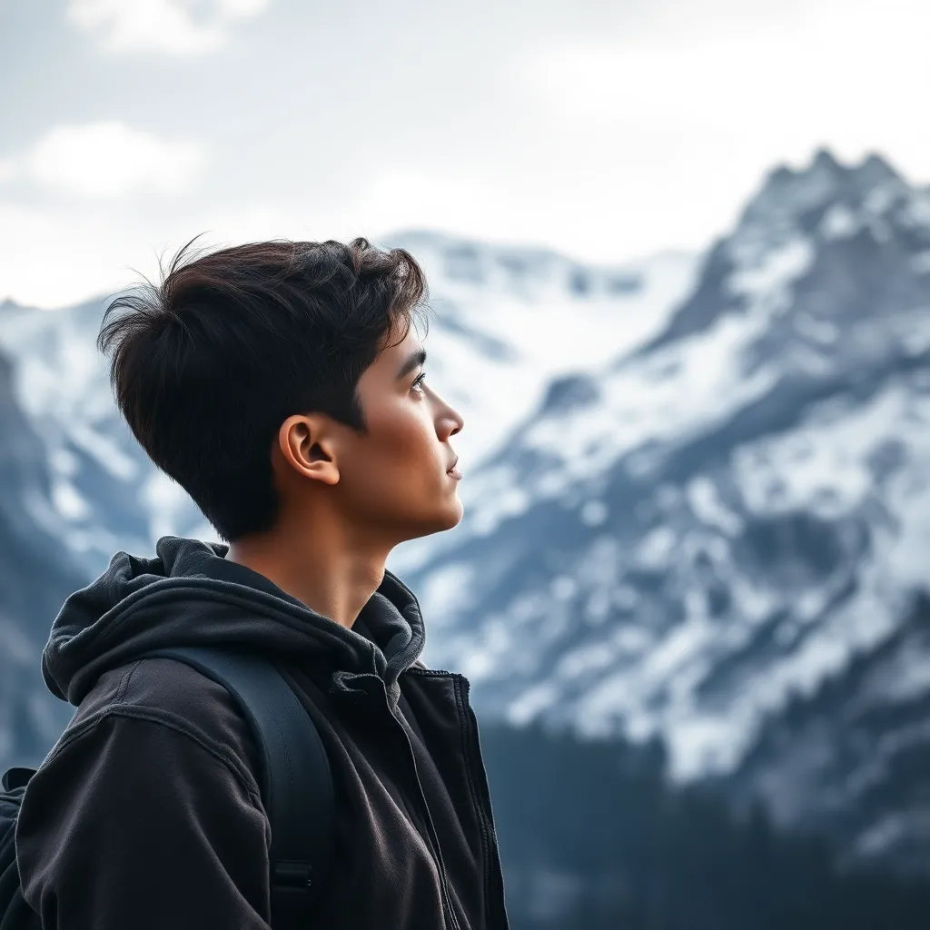A thoughtful person looking out at Colorado mountains, representing the complex relationship between cannabis legalization and addiction
